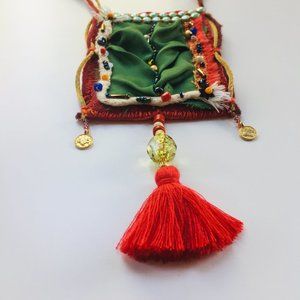 Handmade one of a kind up-cycled fabric necklace